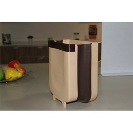 TUHOME plastic Brown Mini Trash Can For Kitchen Garbage Bin 1.6 Gallon X1Un