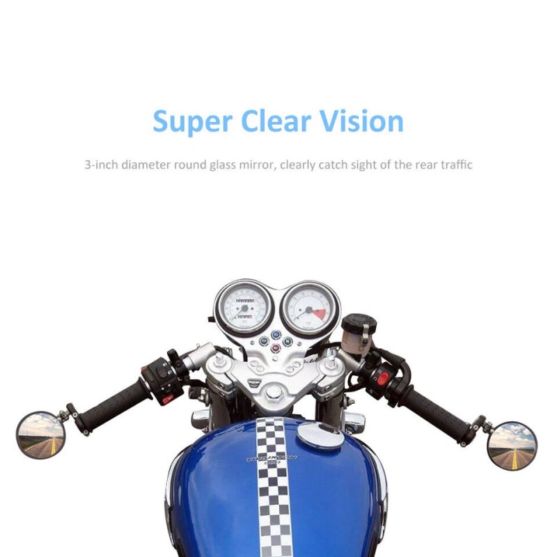 MICTUNING 2PCS Universal Motorcycle Black 7/8" 22mm Handle Bar End