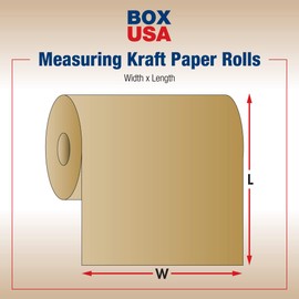 BOX USA Kraft Brown Paper Roll, 60#, 48" x 600', 100% Recycled Paper, Ideal for Shipping, Packing, Moving, Gift Wrapping, Craft, Dunnage and Parcel