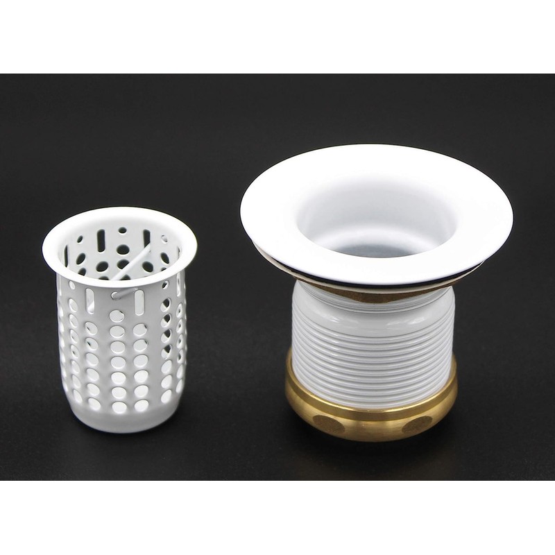 Westbrass Junior Basket Style Bar Sink Strainer, Powder Coat White,