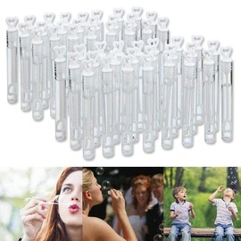 SHATCHI Heart Wand Filled Bubbles Tubes Bottles Wedding Table Decoration Party Favours Kids Bag Fillers, Non-toxic, 96pcs