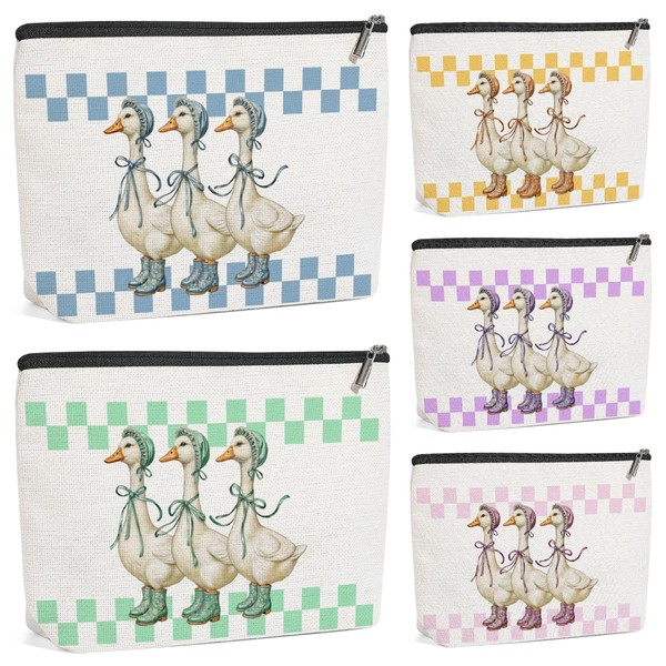 5 Pack Checkered Cute Bow Animal Goose Decor Lovers Gift