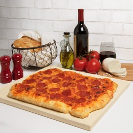 CucinaPro Pizza Stone for Oven, Grill, BBQ- Rectangular Pizza Baking Stone- XL 16" x 14" Pan for Perfect Crispy Crust- Extra Thick 5/8"