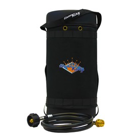 Flame King GH10-RBH Gas Hauler Kit-Insulated Protective Carry Case for 10LB Propane Tank Plus Adapter Hose, Black