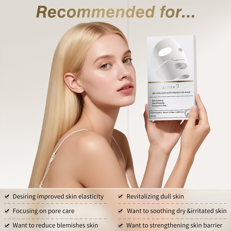 ISTON 6 Pack Bio-Collagen Real Deep Anti Wrinkle Lifting Mask,Overnight