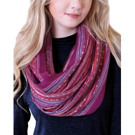Anika Dali Women's Shimmer Sparkle Infinity Scarf- Festival Boho Bliss Fashion Scarf (Provence Purple)