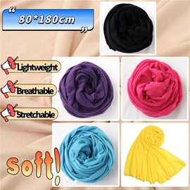 Head Wraps for Black Women Breathable Headwraps Scarf Long Hair Wraps Soft Wide Headbands Headscarves for Locs 5PCS