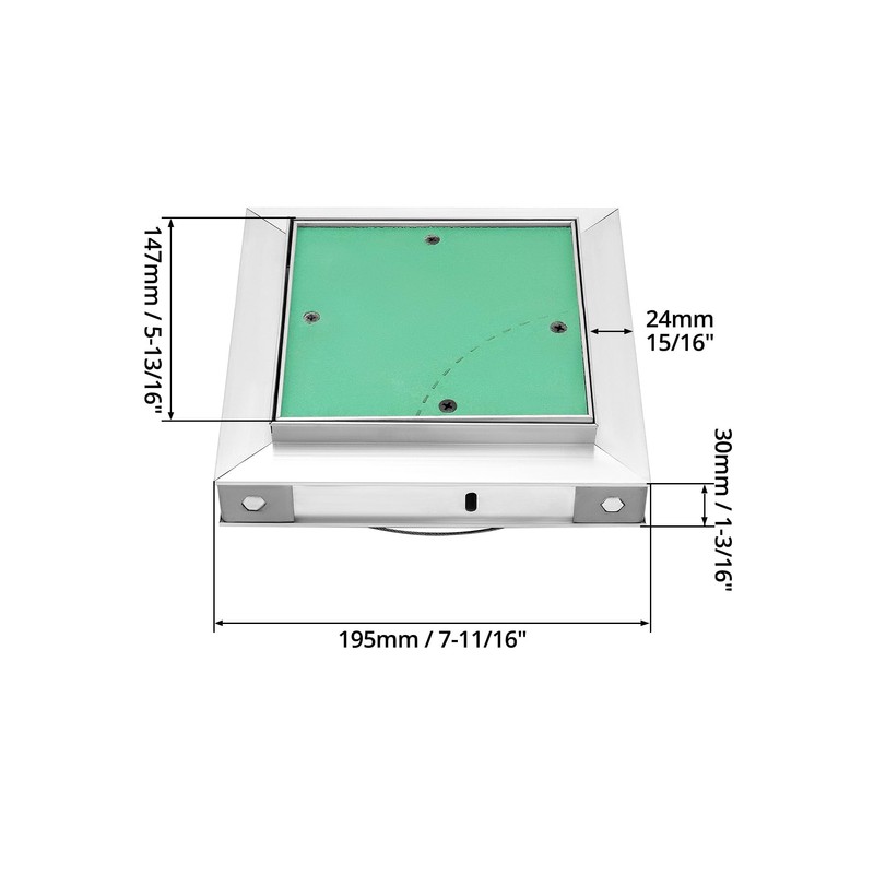 QWORK® Inspection flap drywall 15 x 15 cm, aluminium frame