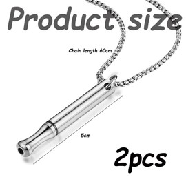 Syylqyr 2 PCS Breathing Necklace Without Resistance, Anxiety Breathing Necklace, Anxiety Necklace, Stainless Steel Relief Whistle Stress Relief Mindful Necklaces for Relaxation Meditation ?