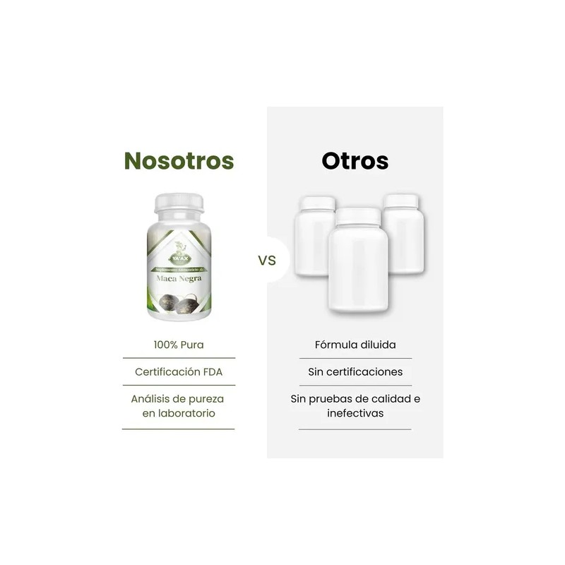 Maca Negra Orgánica Ya'ax Vida: Cápsulas Veganas para Potencia y