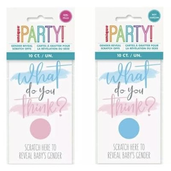 IN Scratch-Off Gender Reveal Party Games (8cm x 19cm) -
