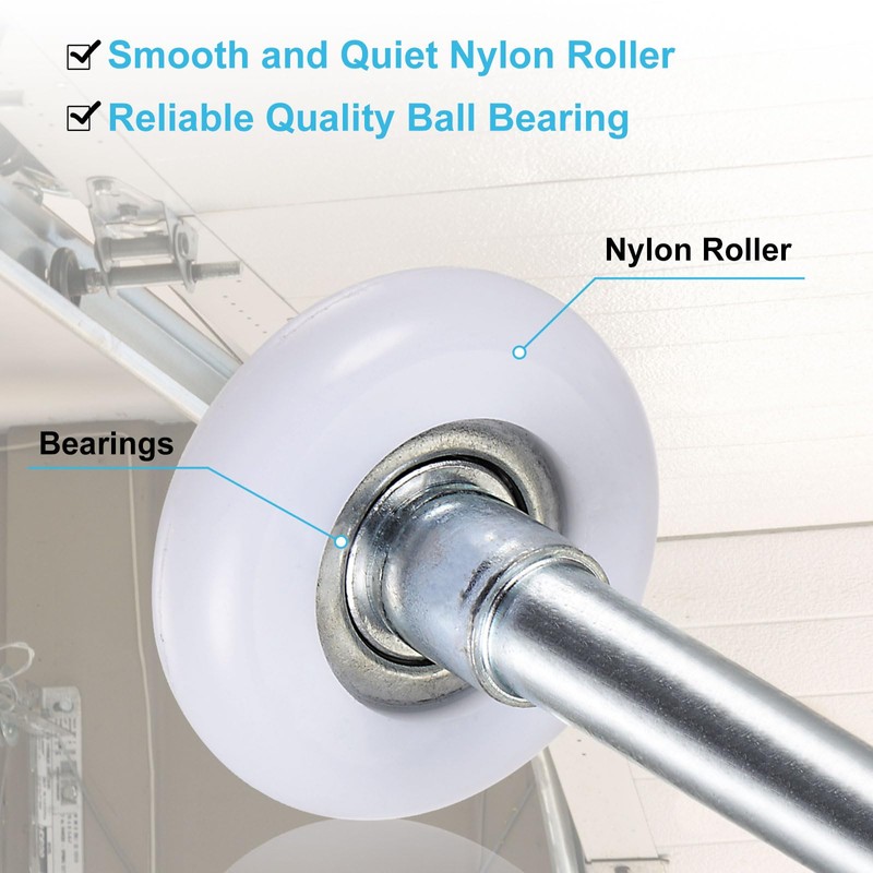 sourcing map 4pcs 1.8" White Nylon Garage Door Rollers for