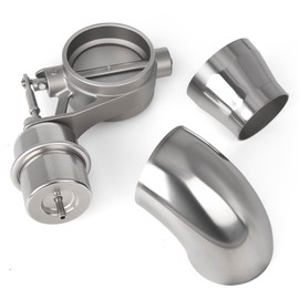 CNRAQR Universal 2" Vacuum Valve Exhaust Cutout with Stainless Steel Reducing Tube and Elbow Muffler