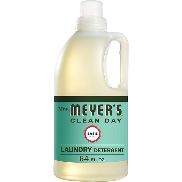 Mrs. Meyer's Clean Day Liquid Laundry Detergent, Cruelty Free and Biodegradable Formula, Basil Scent, 64 oz