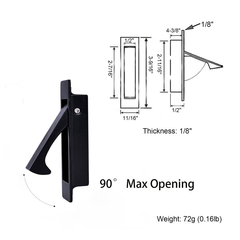 Dontay Pocket Door Handles Edge Pull, Professional Stainless Steel 304,
