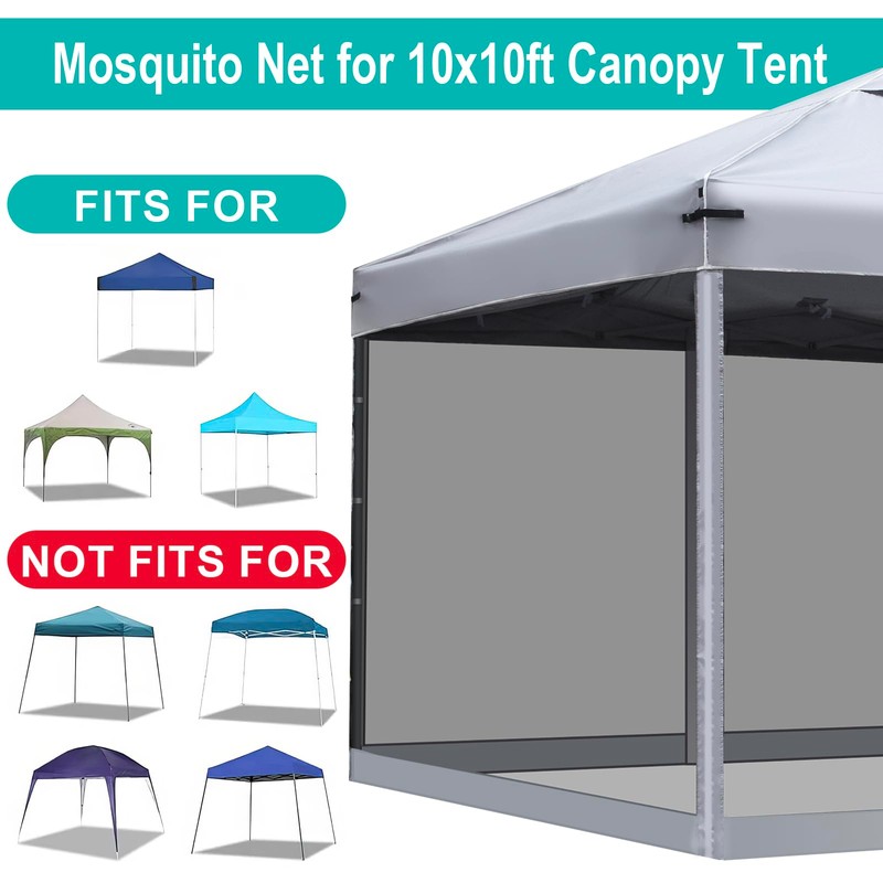 Canopy Mosquito Net for 10x10 Pop up Canopy Gazebo Tent,