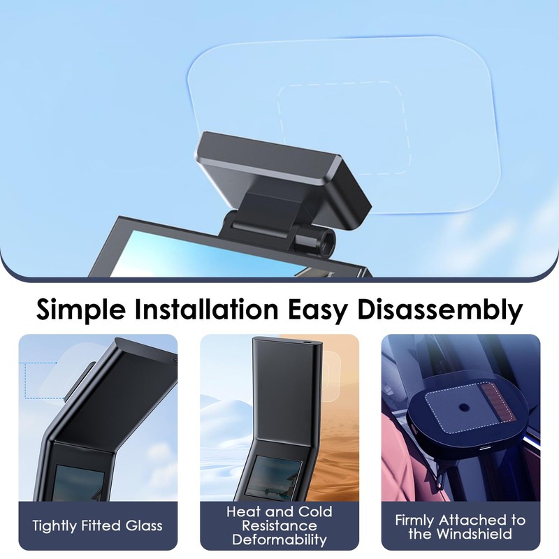 Dashcam Windshield Sticker, Sturdy CAR HUD Screen Sticker Film Easily