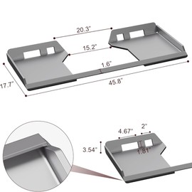 Hipicute 3/8" Skid Steer Attachment Plate, Quick Tach Cut Out Mount Plate, 7000 LBS Heavy Duty Quick Attachment Loader Plate, Compatible with Kubota, Bobcat Skid Steers & Tractors
