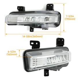 HECASA Fog Lights Assembly Compatible with 2020-2023 Ford Explorer Replacement for FO2592254 FO2593254 Bumper Driving Fog Lamps with Led Bulbs Clear Lens Driver & Passenger Side