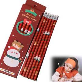 Pack of 6 Christmas Pencils, Christmas Pencils with Eraser, Christmas HB Pencils, Children's Christmas Pencils, Christmas Motif, for Stocking Box Fillers Party Favours