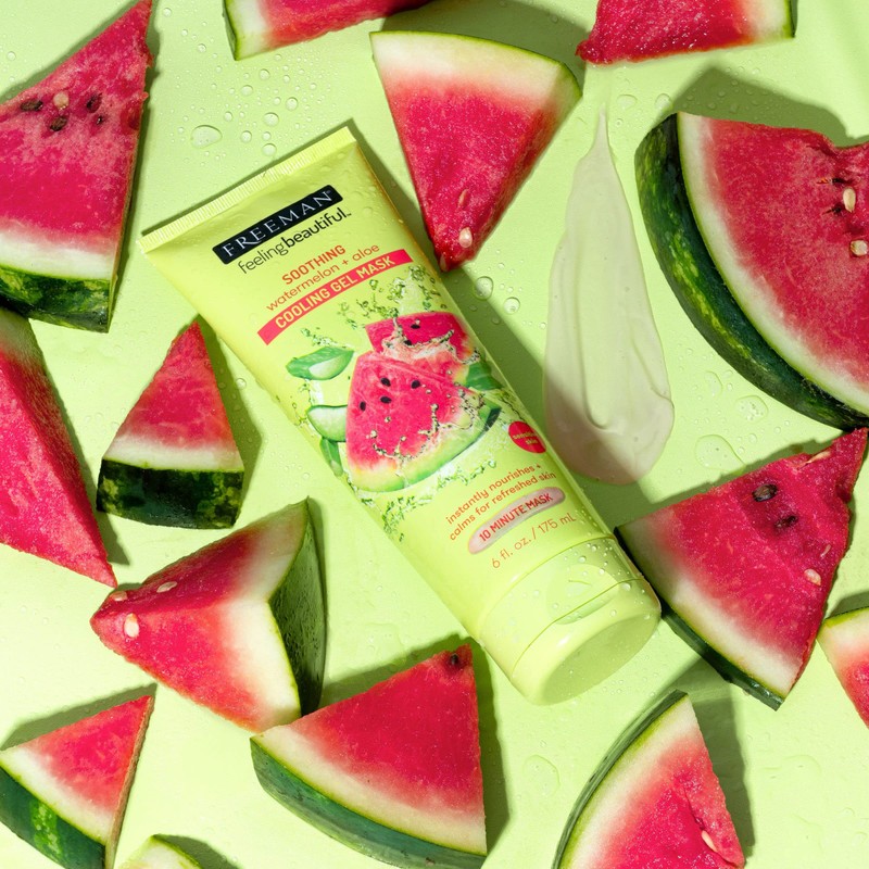Freeman Soothing Watermelon & Aloe Gel Facial Mask, Hydrates, Nourishes,