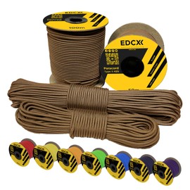EdcX 3 mm Nylon Paracord 425 (15, 30, 50 and 100m) – 3 mm Type II, 100% Nylon Rope, 3 Strand Rope, 3 mm Nylon Rope in Many Colors (Coyote Brown, 15 m)