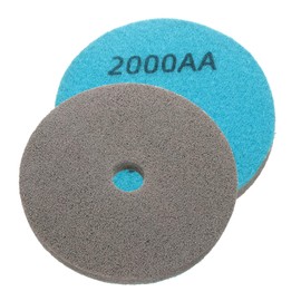 sourcing map 2pcs Diamond Sponge Polishing Pads 5" Dia 2000 Grit Emery Sand Fiber Polishing Pad Wet Use Buffing Pad for Stone Concrete Marble Grinder Polisher Buffing Wheel, Blue Grey
