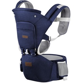 SOMITO Baby Carrier Newborn to Toddler with 6-in-1 Ergonomic Hip Support Seat - Blue