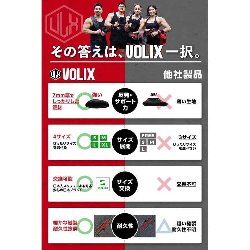 VOLIX Knee Sleeve (Stability Assisted) Muscle Training 0.3 inch (7