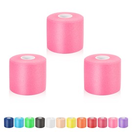 Pre Wrap Athletic Tape 3 Pack, 2.76 Inch x 30 Yards Athletic Tape Sports Prewrap, Foam Underwrap for Ankle Wrist Knee Elbow Hair Soccer, Pink