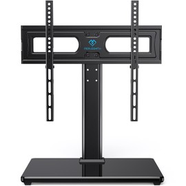 PERLESMITH Universal TV Stand Table Top TV Base for 32 to 65 inch LCD LED OLED 4K Flat Screen TVs-Height Adjustable TV Mount Stand with Tempered Glass Base,VESA 400x400mm,Holds up to 88lbs,PSTVS15
