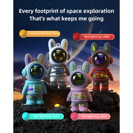 Cute Space Rabbit USB Flash Drive, Thumb Drive Waterproof USB 2.0 Memory Stick Small Size USB Drive Gift (128G, Red)