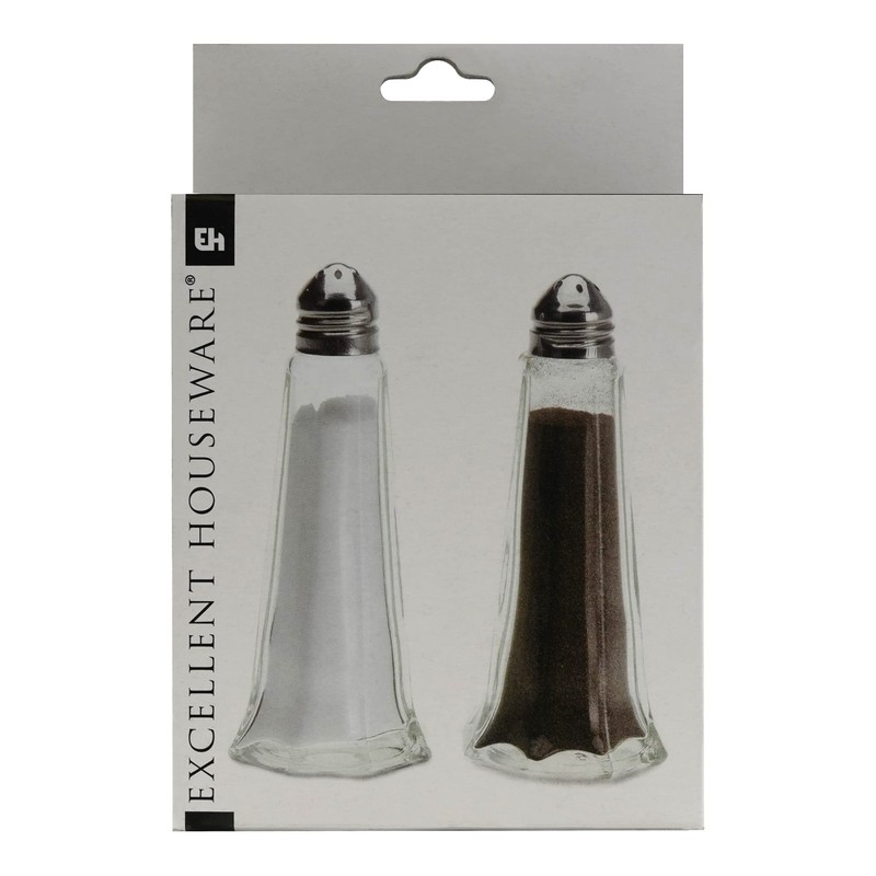Pack of 12 Pots Classic Style Glass Salt and Pepper