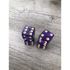 Unbranded 4X Purple Pearl Gold Dots Dice Valve Stem Caps Auto Car Truck Bike Motorcycle