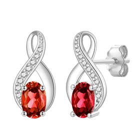 Stud Earrings for Women, Infinity Earrings with Cubic Zirconia Dainty Hypoallergenic Silver Stud Earring Jewellery for Christmas