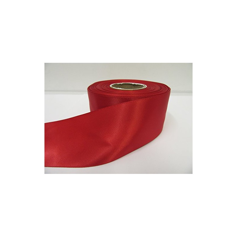 2 metres of 50mm 2 Satin Ribbon Dark Red Double