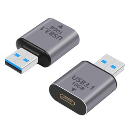 Poyiccot USB C to USB A Converter Adapter, USB Type C Female to USB 3.1 Male Converter, USB 3.1 Gen 2 Dual Sided 10Gbps High Speed Data Transfer USB Type C Converter Adapter OTG Compatible, Heavy Duty Alloy [2 Pieces]