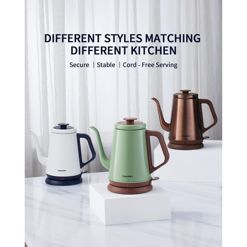DmofwHi Gooseneck Electric Kettle(1.0L),1000W Electric Tea Kettle of 304 Stainless