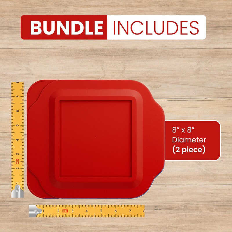 MRX Solutions Replacement Lid Cover for Pyrex 2-QT 8"x8"Glass Baking