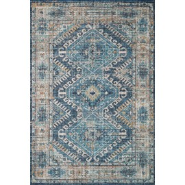 Loloi II Skye Collection SKY-03 Denim/Natural 8'-0" x 8'-0" Round Area Rug