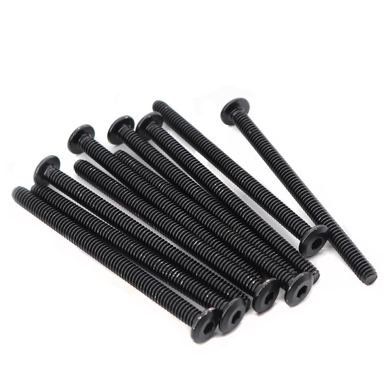 cSeao 12-Pack M6 x 100mm Black Flat Head Allen Head