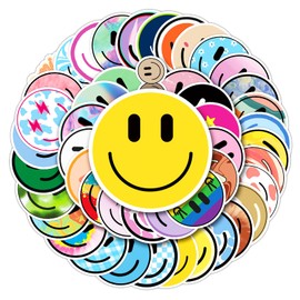 50 calcomanías sonrientes, lindas calcomanías para botellas de agua para niños, para recompensas de enseñanza, cuadernos, papelería, equipaje, calcoma