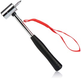 com-four® Camping Hammer with Peg Extractor - Tent Hammer with Hand Strap - Peg Hammer Made of Carbon Steel, Chrome-Plated - Camping Accessories (Tent Hammer Carbon Steel - 1 Piece)
