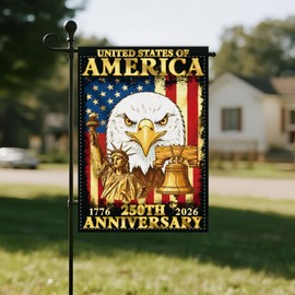 250 Year American Anniversary Flag 250th Anniversary USA Flag Patriotic 4th of July We the People 1776 Yard Garden Flags for Outside 12x18 Inch Double Sided Outdoor Lawn Patio Porch Banner Decor