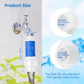 CozyCabin 2 Packs Misting System Calcium Inhibitor Filter Reusable 3/4" GHT Water Hose Filter for Garden Patio Mister, Effectively Reduce Hard Water Spots, Soften Water, Prevent Nozzles Clogging