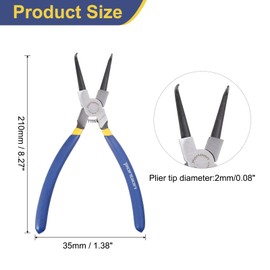 HARFINGTON Snap Ring Plier 9" Internal Circlip Pliers with 0.08" Bent Jaw Tip for Ring Remove Retaining Pliers, Blue