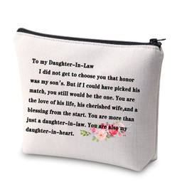 to My Daughter-in-Law Makeup Bag You are Also My Daughter-in-Heart Cosmetic Bag Daughter-in-Law Gift from Mother in Law