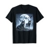 Mystical Wolves Native American Full Moon Mountain 0CAS09 T-Shirt