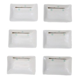 Ebros Gift Modern Yukino Hana Snow Flowers Melamine Dinnerware Serveware Kitchenware Set Japanese Chinese Restaurant Supply (Pack Of 6 Rectangular Condiment Sauce Dishes 2oz)