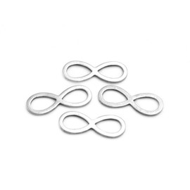 Vintage Parts Infinity Connectors Stainless Steel in Platinum Colours Set of 4 for Making Your Own Jewellery